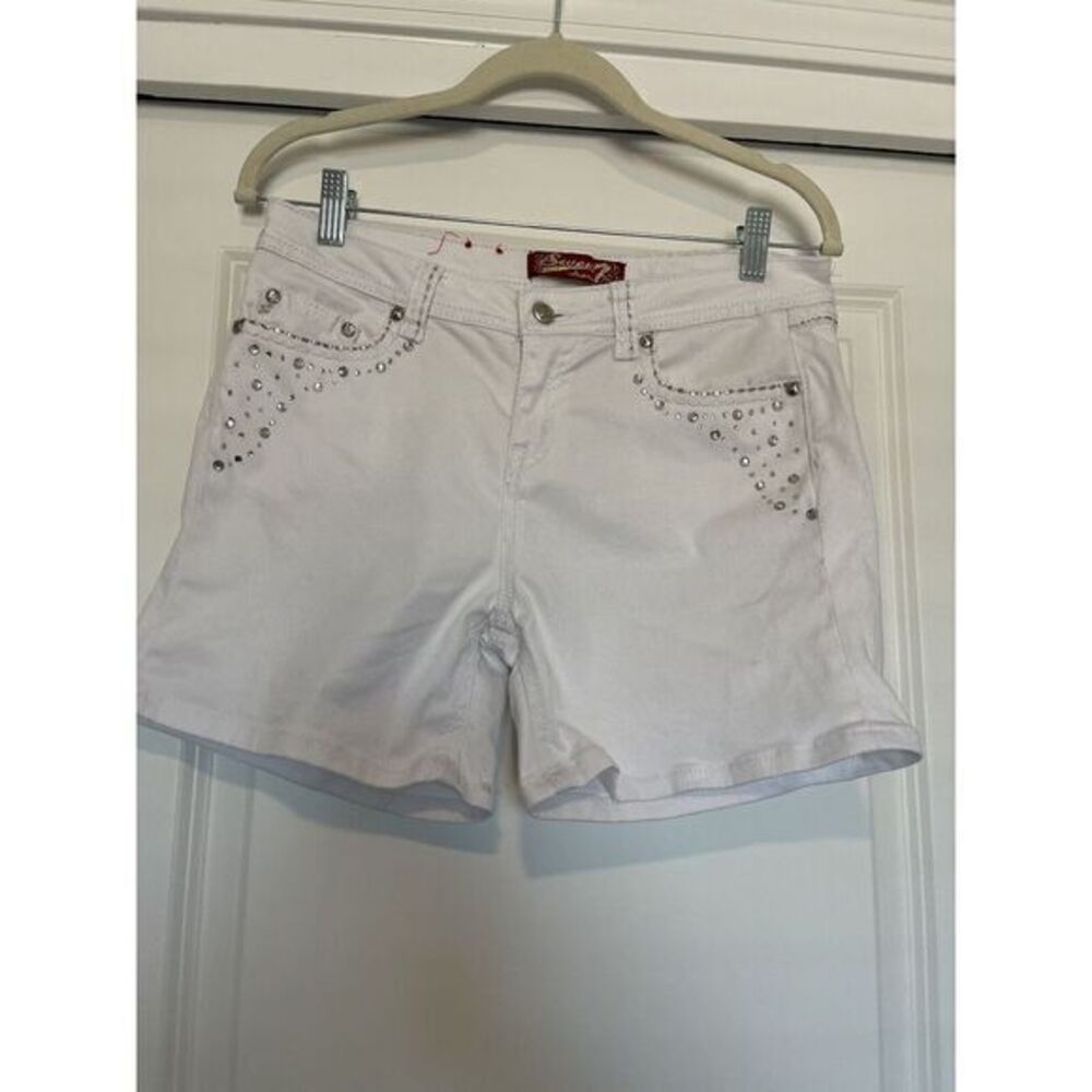 Seven 7 White Denim Jean Shorts Juniors Size 16=Ladies Small
